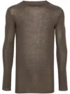 Rick Owens Gerippter Pullover Mit Rundem Ausschnitt In Braun