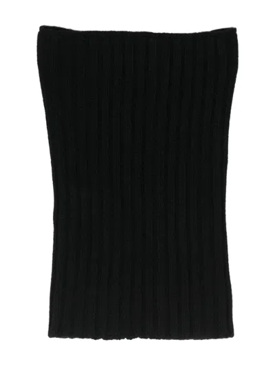 Rick Owens Ribbed Scarf In Black