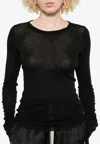 Rick Owens Ribbed Semi-sheer Top In Black