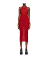 Rick Owens Ribbed Sleeveless Maxi Dress In Red