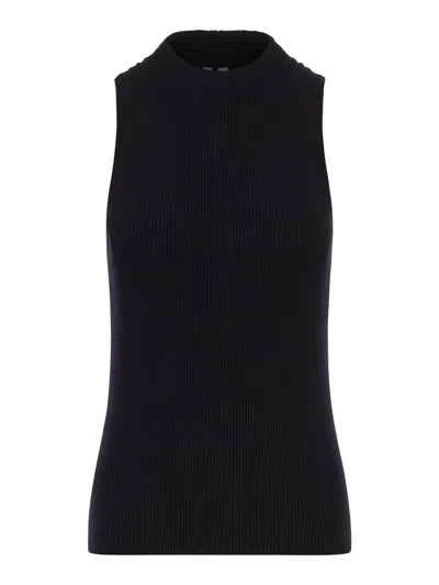 Rick Owens Ribbed Sleeveless Top In Black
