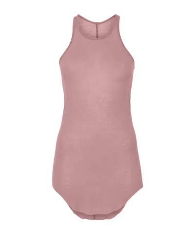 Rick Owens Ribbed Sleeveless Top In Pink