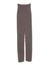 Rick Owens Ribbed Slit Skirt In Brown