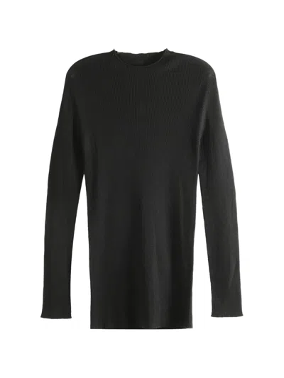 Rick Owens Ribbed Sweater In Black