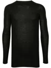 Rick Owens Ribbed-knit Virgin Wool Sweater In Green