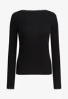 Rick Owens Ribbed Sweater With Cut-out In Black