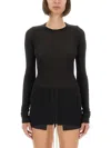 Rick Owens Ribbed T-shirt In Black