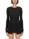 Rick Owens Black Viscose Silk T-shirts In Black