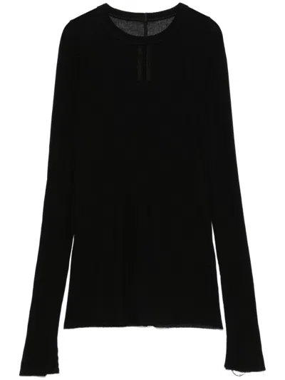 Rick Owens Ribbed T-shirt In Black