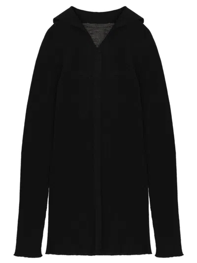 Rick Owens Ribbed Tabard Knit In Black