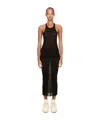 Rick Owens Ribbed Midi Tank Dress In Black