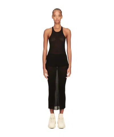 RICK OWENS RIBBED TANK MIDI DRESS
