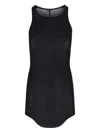 Rick Owens Viscose And Silk Tank Top In Black