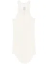 Rick Owens Fine-ribbed Tank Top In Beige