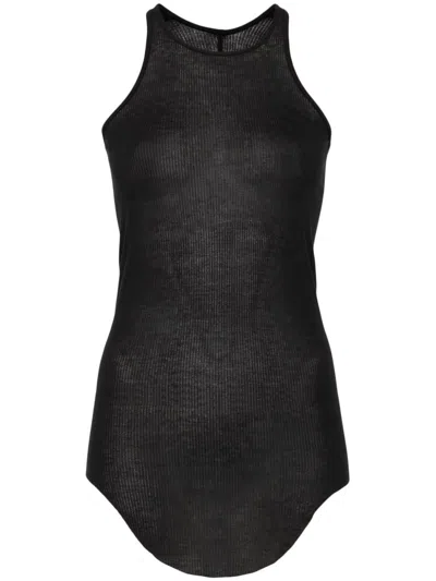 Rick Owens Ribbed Tank Top In Black