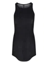 Rick Owens Viscose And Silk Tank Top In Black