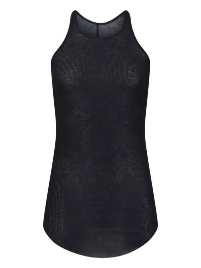 Rick Owens Ribbed Tank Top In Black