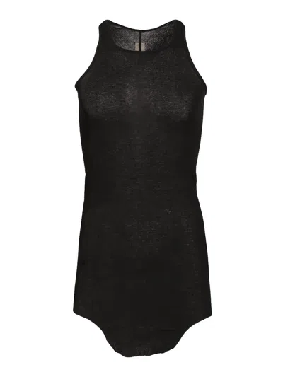 Rick Owens Ribbed Tank Top In Black