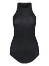 Rick Owens Ribbed Long Tank Top In Black  
