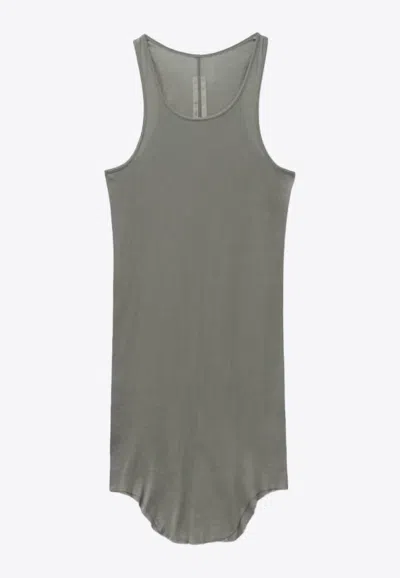 Rick Owens Ribbed Tank Top In Gray