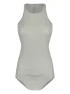 Rick Owens Fine-ribbed Sleeveless Tank Top In Green
