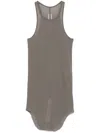 Rick Owens Ribbed Sleeveless Top In Grey