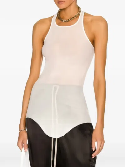 Rick Owens Basic Rib Tank Top In White