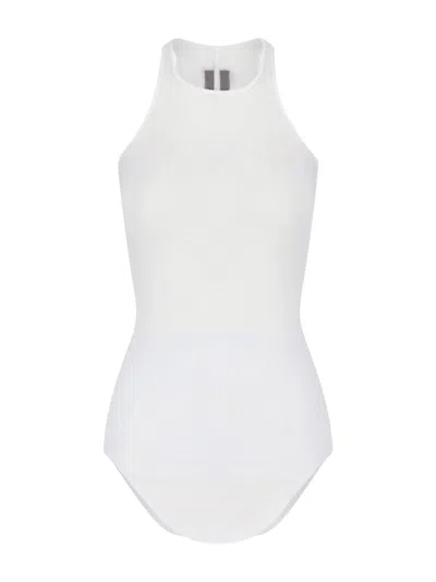 Rick Owens Ribbed Tank Top In White
