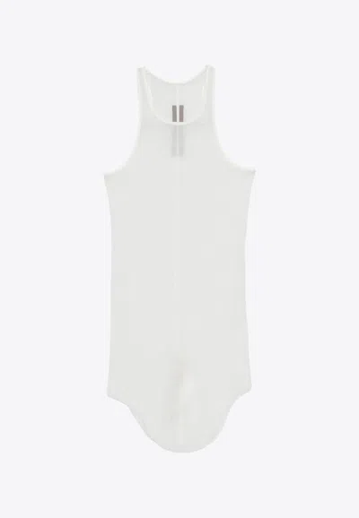 Rick Owens Ribbed Tank Top In White