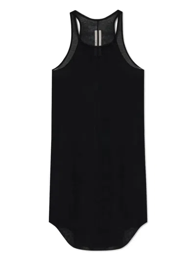Rick Owens Ribbed Tank Top With Racerback Neckline In Black