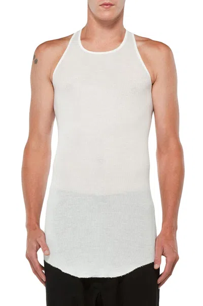 Rick Owens Ribbed Tank In White