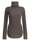 Rick Owens Ribbed-knit Turtleneck Sweater In Brown
