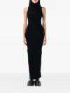 Rick Owens Ankle-length Tube Dress With Turtle Neck In Black