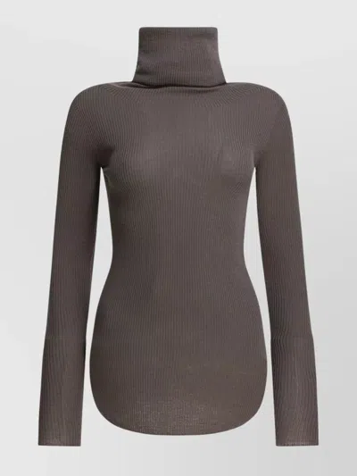RICK OWENS RIBBED TURTLENECK STRETCH KNITWEAR