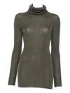 Rick Owens Ribbed Turtleneck Sweater In Black