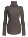 Rick Owens Ribbed-knit Turtleneck Sweater In Brown