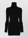 Rick Owens Ribbed Turtleneck Sweater Fitted Silhouette In Black