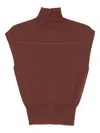 Rick Owens Ribbed Turtleneck Top In Pink