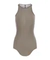 Rick Owens Ribbed Tank Top In Viscose And Silk In Gray