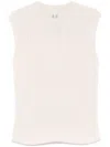 Rick Owens Textured Ribbed Knitted Vest With Geometric Pattern In Neutrals