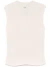 Rick Owens Textured Ribbed Knitted Vest With Geometric Pattern In Nude & Neutrals