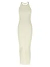 Rick Owens Ribbed Viscose And Silk Blend Maxi Dress In White