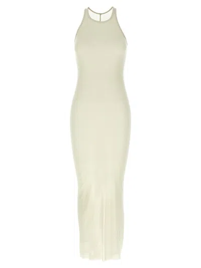 RICK OWENS RIBBED VISCOSE AND SILK BLEND MAXI DRESS