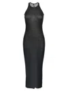 Rick Owens Ribbed Viscose And Silk Blend Midi Dress In Black