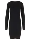 Rick Owens Wool Sheath Dress With Cut-out In Black