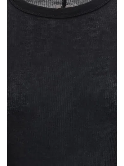 Rick Owens Ribbed Viscose Long-sleeve Shirt In Black