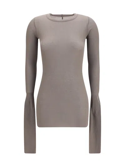 Rick Owens Ribbed Viscose-silk Knit Sweater In Animal Print