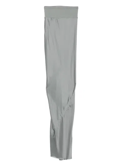 Rick Owens Ribbed-waistband Draped Skirt In Gray