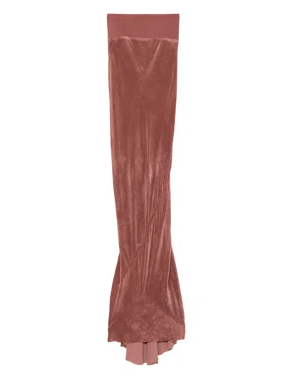 Rick Owens Ribbed-waistband Fishtail Skirt In Brown