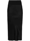 Rick Owens Ribbed-panel Crepe Midi Skirt In Black